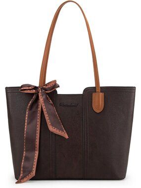 Women Dark Coffee  Medium Tote Bags Top Handle Satchel Purses